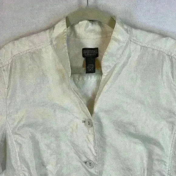 Additions by Chico’s Linen Jacket Cream Women’s Size 3(US 16) - Picture 3 of 8